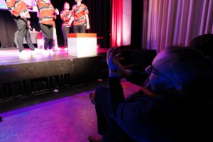 Joueurs de la Ligue Boraine d'Improvisation durant le spectacle match d'impro entre Jemappes et Mons