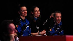 Joueurs de la Ligue Boraine d'Improvisation durant le spectacle match d'impro entre Jemappes et Mons