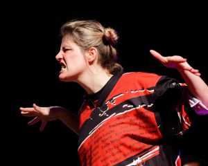 Joueurs de la Ligue Boraine d'Improvisation durant le spectacle match d'impro entre Jemappes et Mons