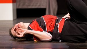 Joueurs de la Ligue Boraine d'Improvisation durant le spectacle match d'impro entre Jemappes et Mons