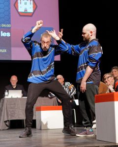 Joueurs de la Ligue Boraine d'Improvisation durant le spectacle match d'impro entre Jemappes et Mons