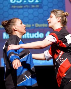 Joueurs de la Ligue Boraine d'Improvisation durant le spectacle match d'impro entre Jemappes et Mons