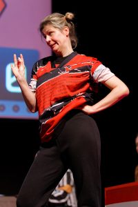 Joueurs de la Ligue Boraine d'Improvisation durant le spectacle match d'impro entre Jemappes et Mons