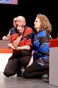 Joueurs de la Ligue Boraine d'Improvisation durant le spectacle match d'impro entre Jemappes et Mons