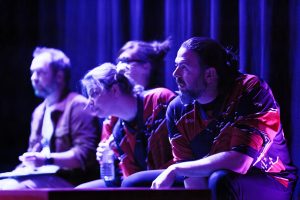 Joueurs de la Ligue Boraine d'Improvisation durant le spectacle match d'impro entre Jemappes et Mons