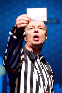 Joueurs de la Ligue Boraine d'Improvisation durant le spectacle match d'impro entre Jemappes et Mons