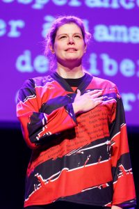 Joueurs de la Ligue Boraine d'Improvisation durant le spectacle match d'impro entre Jemappes et Mons