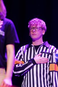 Joueurs de la Ligue Boraine d'Improvisation durant le spectacle match d'impro entre Jemappes et Mons