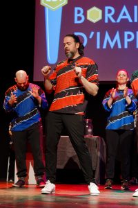 Joueurs de la Ligue Boraine d'Improvisation durant le spectacle match d'impro entre Jemappes et Mons