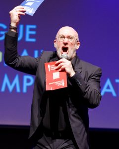 Joueurs de la Ligue Boraine d'Improvisation durant le spectacle match d'impro entre Jemappes et Mons