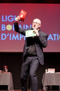 Joueurs de la Ligue Boraine d'Improvisation durant le spectacle match d'impro entre Jemappes et Mons