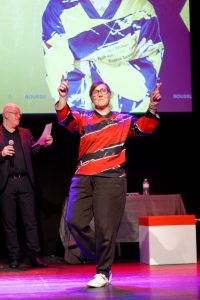 Joueurs de la Ligue Boraine d'Improvisation durant le spectacle match d'impro entre Jemappes et Mons