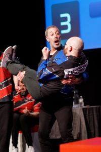 Joueurs de la Ligue Boraine d'Improvisation durant le spectacle match d'impro entre Jemappes et Mons