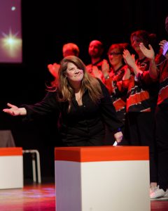 Joueurs de la Ligue Boraine d'Improvisation durant le spectacle match d'impro entre Jemappes et Mons