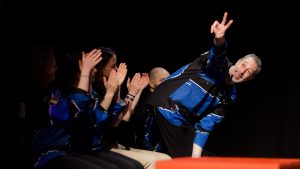 Joueurs de la Ligue Boraine d'Improvisation durant le spectacle match d'impro entre Jemappes et Mons