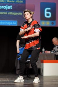 Joueurs de la Ligue Boraine d'Improvisation durant le spectacle match d'impro entre Jemappes et Mons