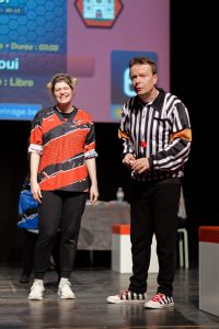 Joueurs de la Ligue Boraine d'Improvisation durant le spectacle match d'impro entre Jemappes et Mons