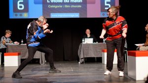 Joueurs de la Ligue Boraine d'Improvisation durant le spectacle match d'impro entre Jemappes et Mons