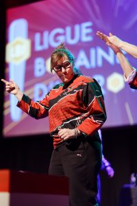 Joueurs de la Ligue Boraine d'Improvisation durant le spectacle match d'impro entre Jemappes et Mons