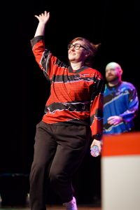 Joueurs de la Ligue Boraine d'Improvisation durant le spectacle match d'impro entre Jemappes et Mons