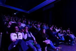 Joueurs de la Ligue Boraine d'Improvisation durant le spectacle match d'impro entre Jemappes et Mons