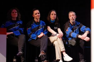Joueurs de la Ligue Boraine d'Improvisation durant le spectacle match d'impro entre Jemappes et Mons