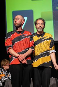 Jouteurs de la Ligue Boraine d'Improvisation durant le match d'impro des demi finales 2025 2026