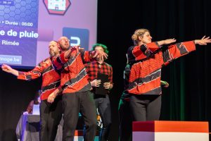 Jouteurs de la Ligue Boraine d'Improvisation durant le match d'impro des demi finales 2025 2026