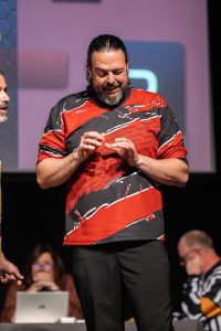 Jouteurs de la Ligue Boraine d'Improvisation durant le match d'impro des demi finales 2025 2026