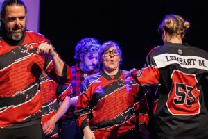 Jouteurs de la Ligue Boraine d'Improvisation durant le match d'impro des demi finales 2025 2026