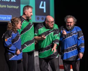 Jouteurs de la Ligue Boraine d'Improvisation durant le match d'impro des demi finales 2025 2026