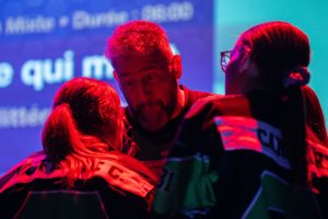 Jouteurs de la Ligue Boraine d'Improvisation durant le match d'impro des demi finales 2025 2026