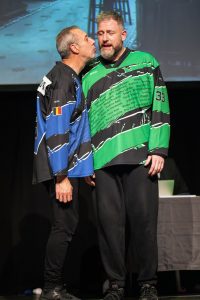 Jouteurs de la Ligue Boraine d'Improvisation durant le match d'impro des demi finales 2025 2026