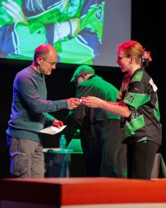 Jouteurs de la Ligue Boraine d'Improvisation durant le match d'impro des demi finales 2025 2026