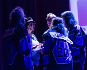 Jouteurs de la Ligue Boraine d'Improvisation durant le match d'impro des demi finales 2025 2026