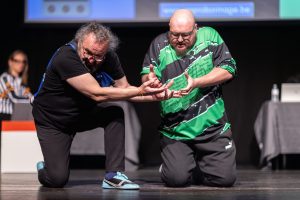 Jouteurs de la Ligue Boraine d'Improvisation durant le match d'impro des demi finales 2025 2026