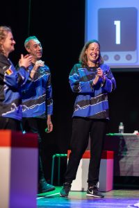 Jouteurs de la Ligue Boraine d'Improvisation durant le match d'impro des demi finales 2025 2026