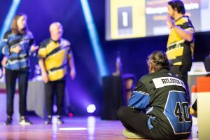 Improvisateurs de la ligue boraine d'improvisation lors de la finale 2025 2026 Mons Boussu Jemappes Quaregnon Impro