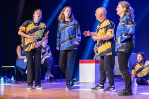 Improvisateurs de la ligue boraine d'improvisation lors de la finale 2025 2026 Mons Boussu Jemappes Quaregnon Impro
