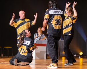 Improvisateurs de la ligue boraine d'improvisation lors de la finale 2025 2026 Mons Boussu Jemappes Quaregnon Impro