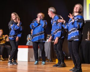 Improvisateurs de la ligue boraine d'improvisation lors de la finale 2025 2026 Mons Boussu Jemappes Quaregnon Impro