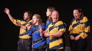 Improvisateurs de la ligue boraine d'improvisation lors de la finale 2025 2026 Mons Boussu Jemappes Quaregnon Impro