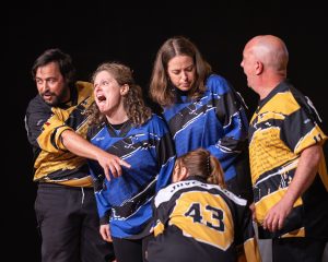 Improvisateurs de la ligue boraine d'improvisation lors de la finale 2025 2026 Mons Boussu Jemappes Quaregnon Impro