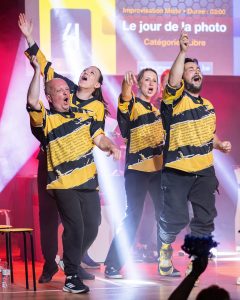 Improvisateurs de la ligue boraine d'improvisation lors de la finale 2025 2026 Mons Boussu Jemappes Quaregnon Impro