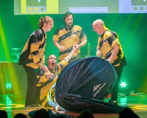 Improvisateurs de la ligue boraine d'improvisation lors de la finale 2025 2026 Mons Boussu Jemappes Quaregnon Impro
