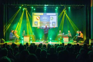 Improvisateurs de la ligue boraine d'improvisation lors de la finale 2025 2026 Mons Boussu Jemappes Quaregnon Impro