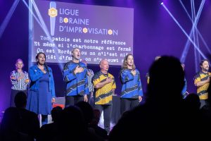 Improvisateurs de la ligue boraine d'improvisation lors de la finale 2025 2026 Mons Boussu Jemappes Quaregnon Impro