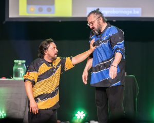 Improvisateurs de la ligue boraine d'improvisation lors de la finale 2025 2026 Mons Boussu Jemappes Quaregnon Impro