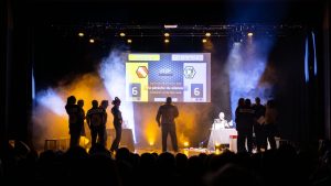 Improvisateurs de la ligue boraine d'improvisation lors de la finale 2025 2026 Mons Boussu Jemappes Quaregnon Impro