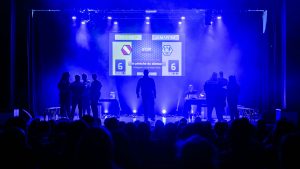 Improvisateurs de la ligue boraine d'improvisation lors de la finale 2025 2026 Mons Boussu Jemappes Quaregnon Impro